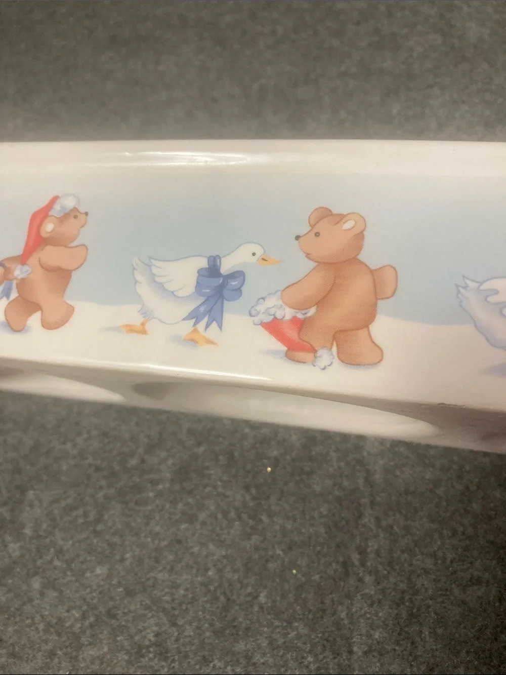 Vintage House of Lloyd 1988 cracker dish geese and teddy bears ceramic